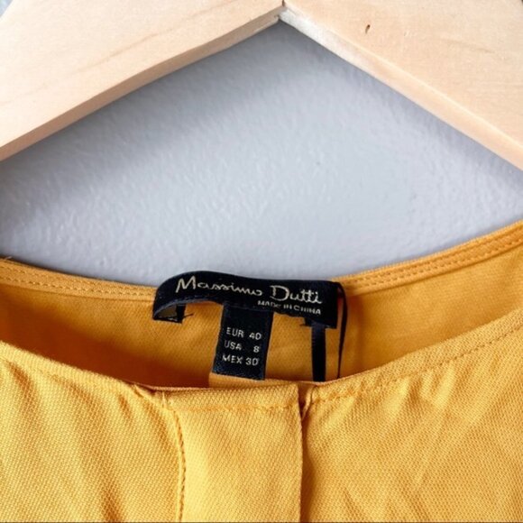 𝅺MASSIMO Dutti | Nwt Mustard Yellow Ruffle Blouse Size 8 - Picture 7 of 11